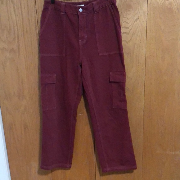 PacSun Burgundy Cargo Pants size Large - Picture 1 of 8